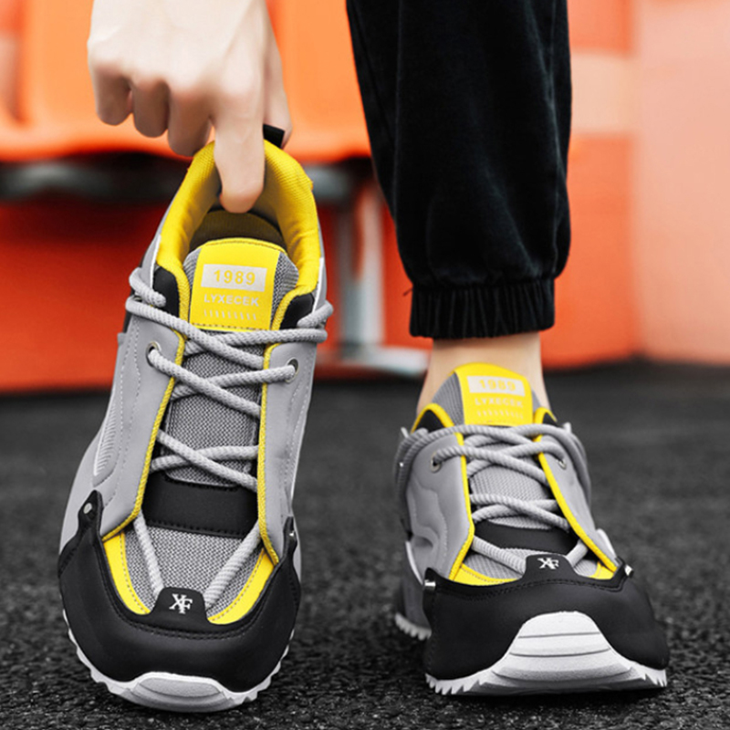 Men Shoes Yellow - Grey Black And Yellow Chunky Dad