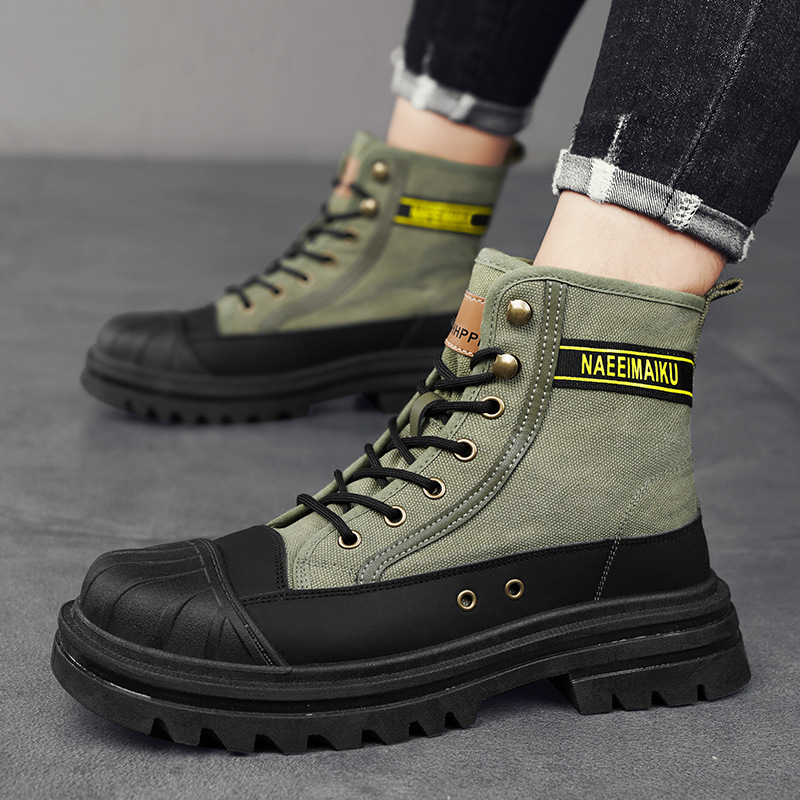 Men'S Shoes Popular - Mens Canvas Boots Fashion High Top
