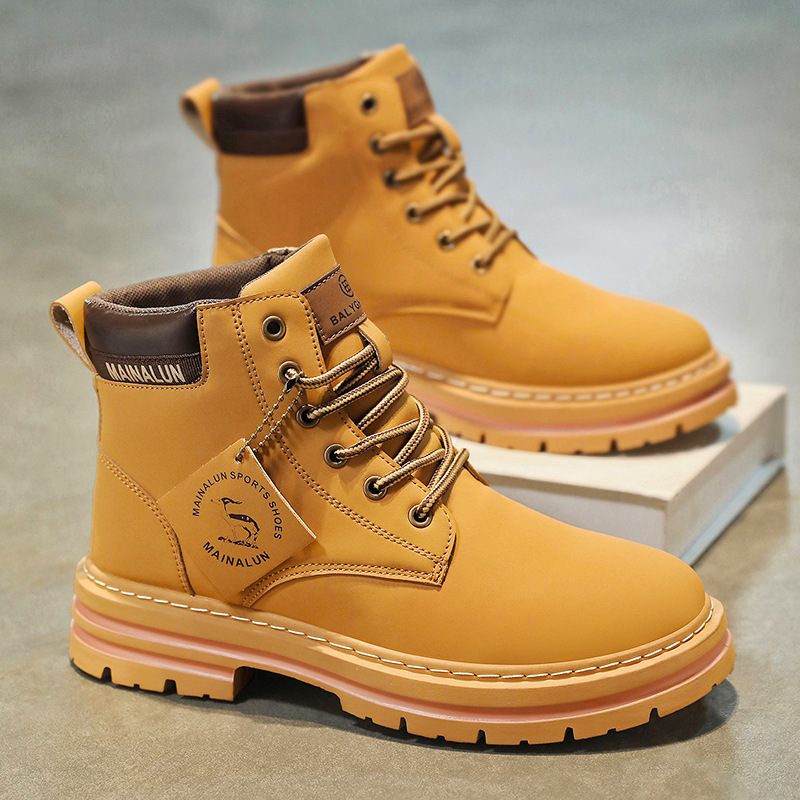 Classic Men High Top Boots Hig - Men Shoes Yellow review and price
