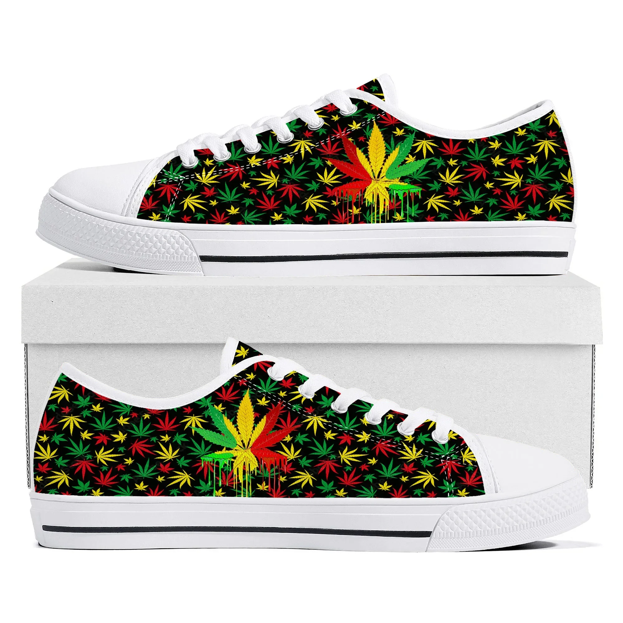 Leaf Weed Rasta Marijuana Red  - Men Shoes Yellow review and price