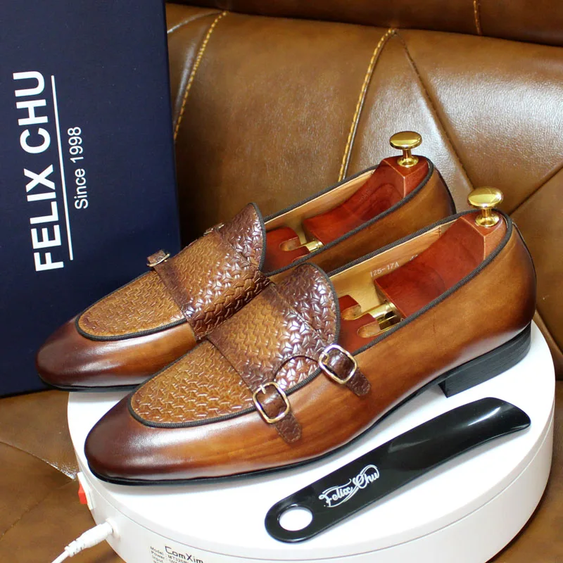 Men's Genuine Leather Loafers  - Monk Strap Shoe review and price
