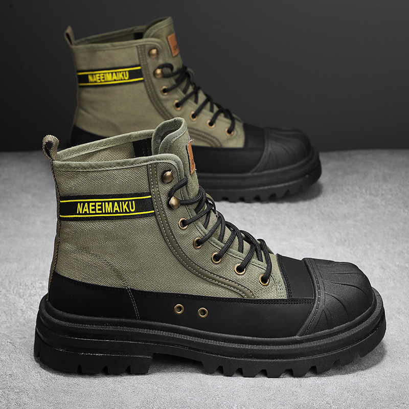 Mens Canvas Boots Fashion High - Men'S Shoes Popular review and price