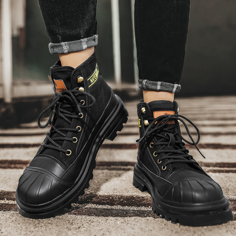 Mens Canvas Boots Fashion High - Men'S Shoes Popular review and price