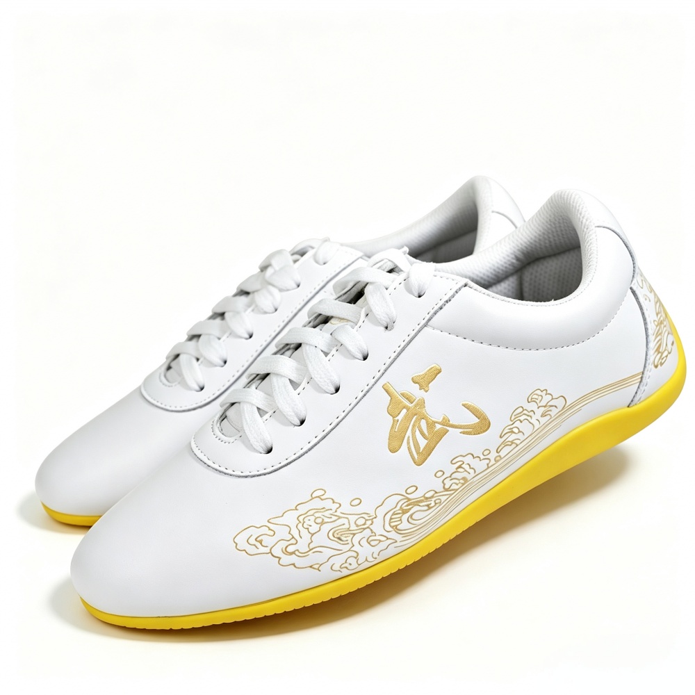 Genuine Leather Tai Chi Shoes  - Men Shoes Yellow review and price